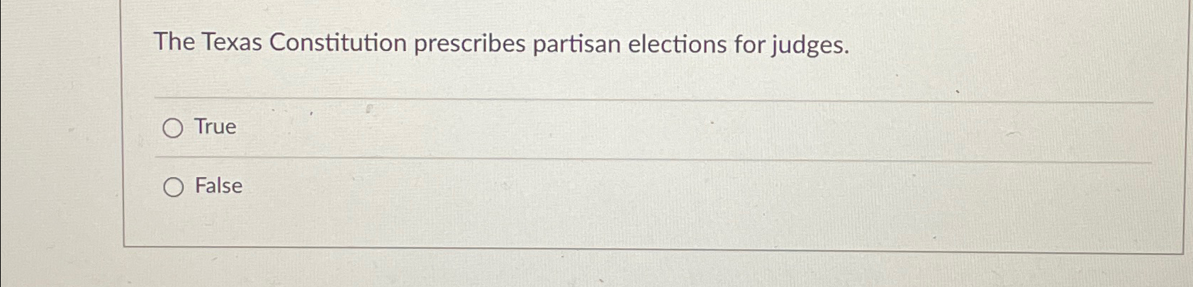 Solved The Texas Constitution Prescribes Partisan Elections | Chegg.com