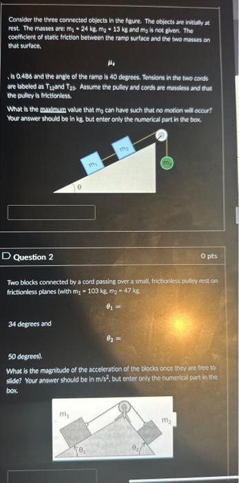 Solved Consider the three connected objects in the figure. | Chegg.com