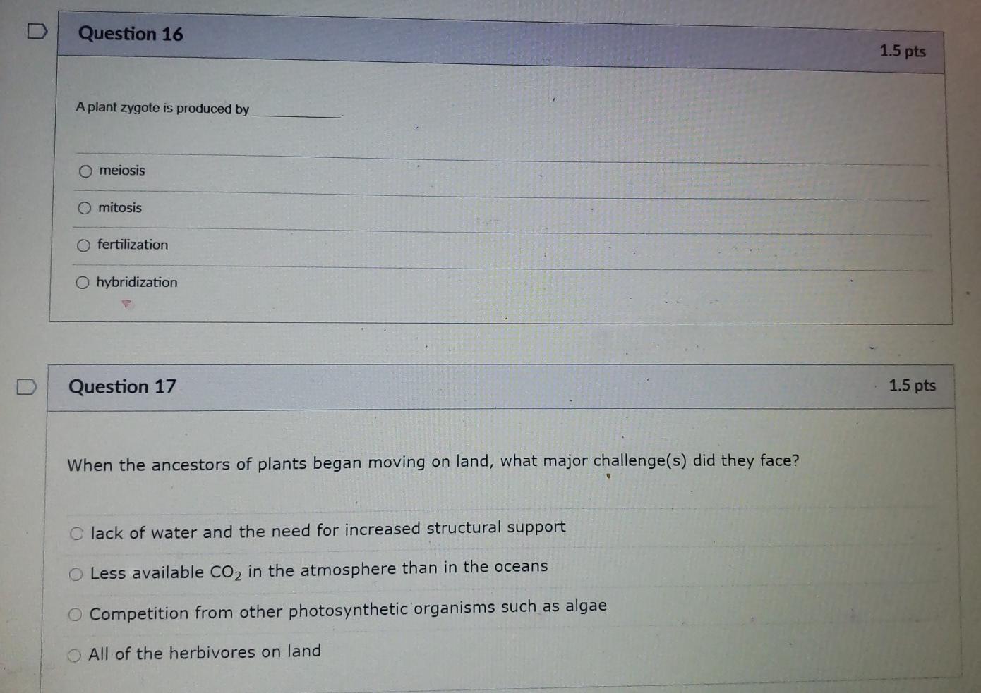 Solved D D Question 5 1.5 pts Why must mosses live in moist