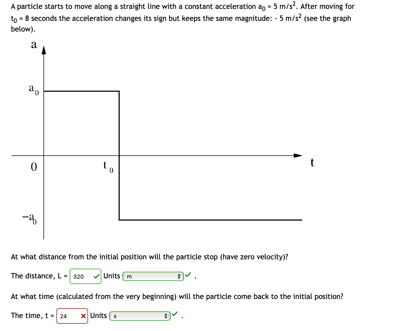 Solved A particle starts to move along a straight line with | Chegg.com
