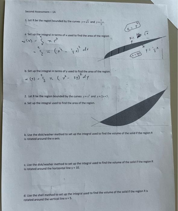 Solved 1. Let R be the region bounded by the curves y=x and | Chegg.com