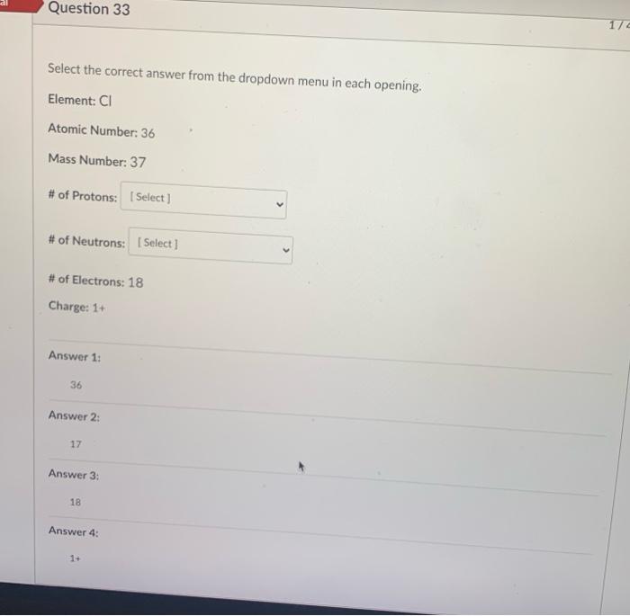 Solved Question 33 Select the correct answer from the | Chegg.com
