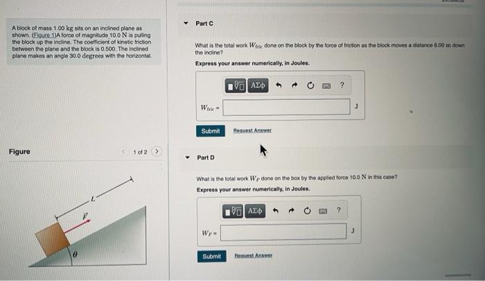 Solved A Block Of Mass 1.00 Kg Sits On An Inclined Plane As | Chegg.com