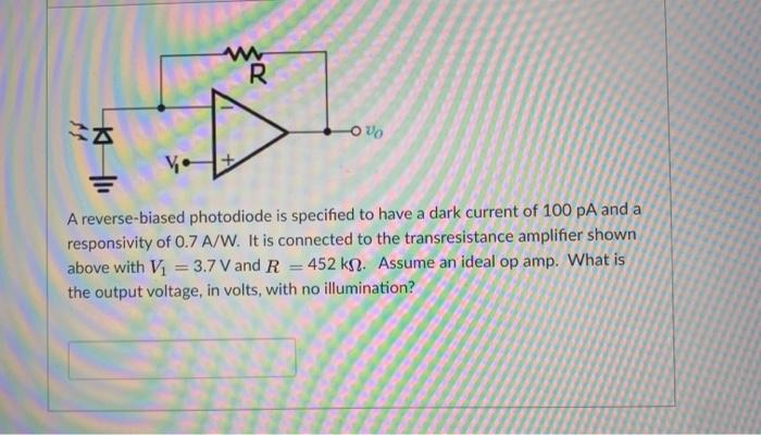 Solved R OVO V. A reverse-biased photodiode is specified to | Chegg.com