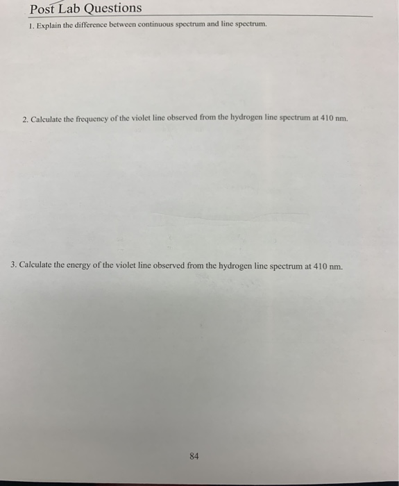 Solved Post Lab Questions 1. Explain the difference between | Chegg.com