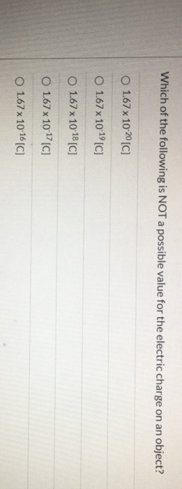 Solved Which of the following is NOT a possible value for | Chegg.com