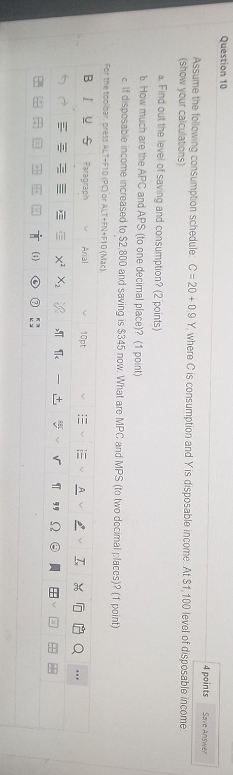 Solved Question 10 4 points Save Answer Assume the following | Chegg.com