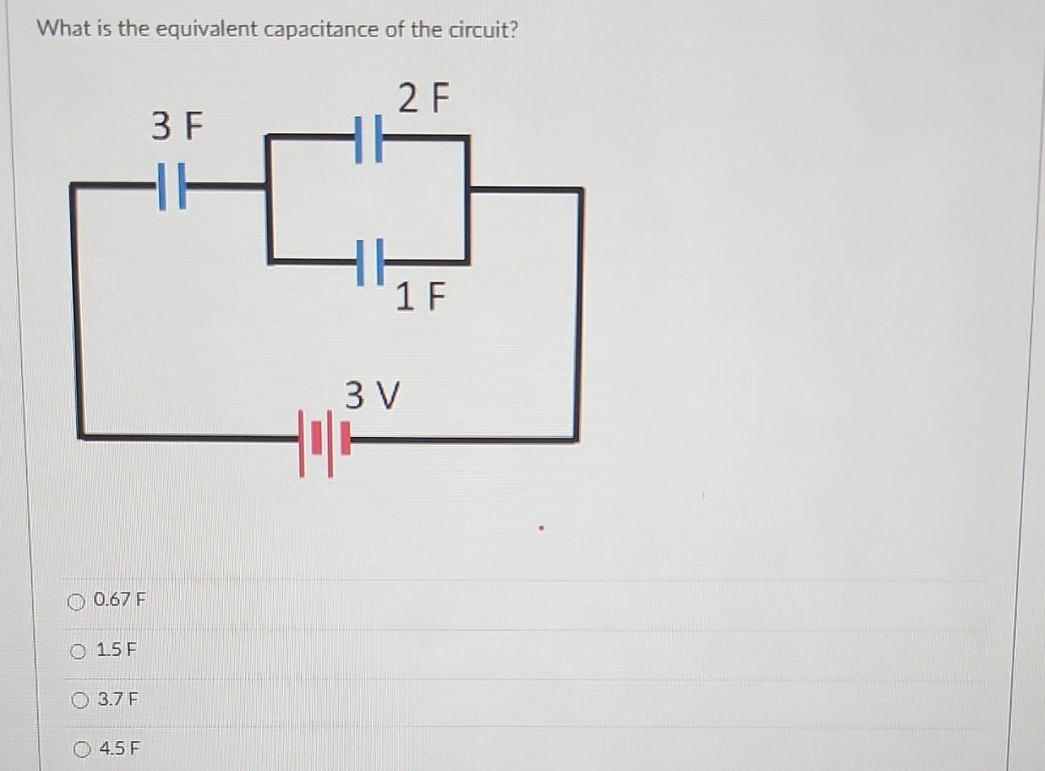Solved What is the equivalent capacitance of the circuit? | Chegg.com