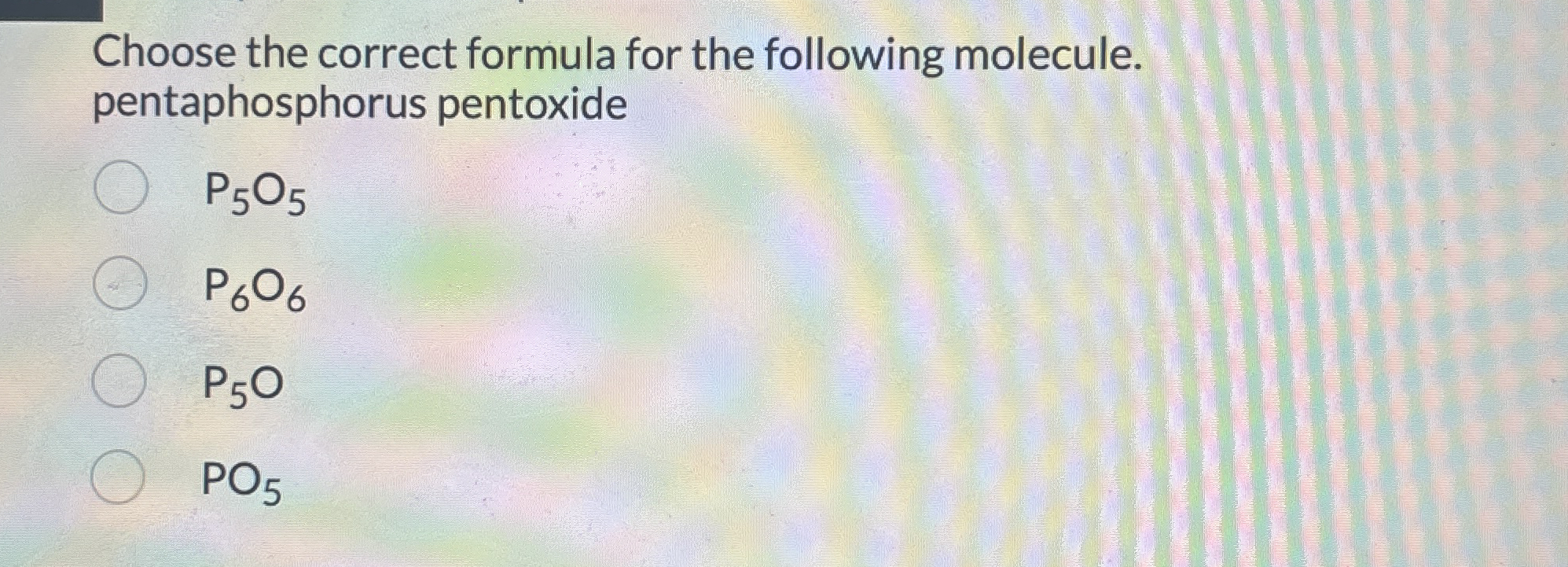 [solved]: Choose The Correct Formula For The Following Molec