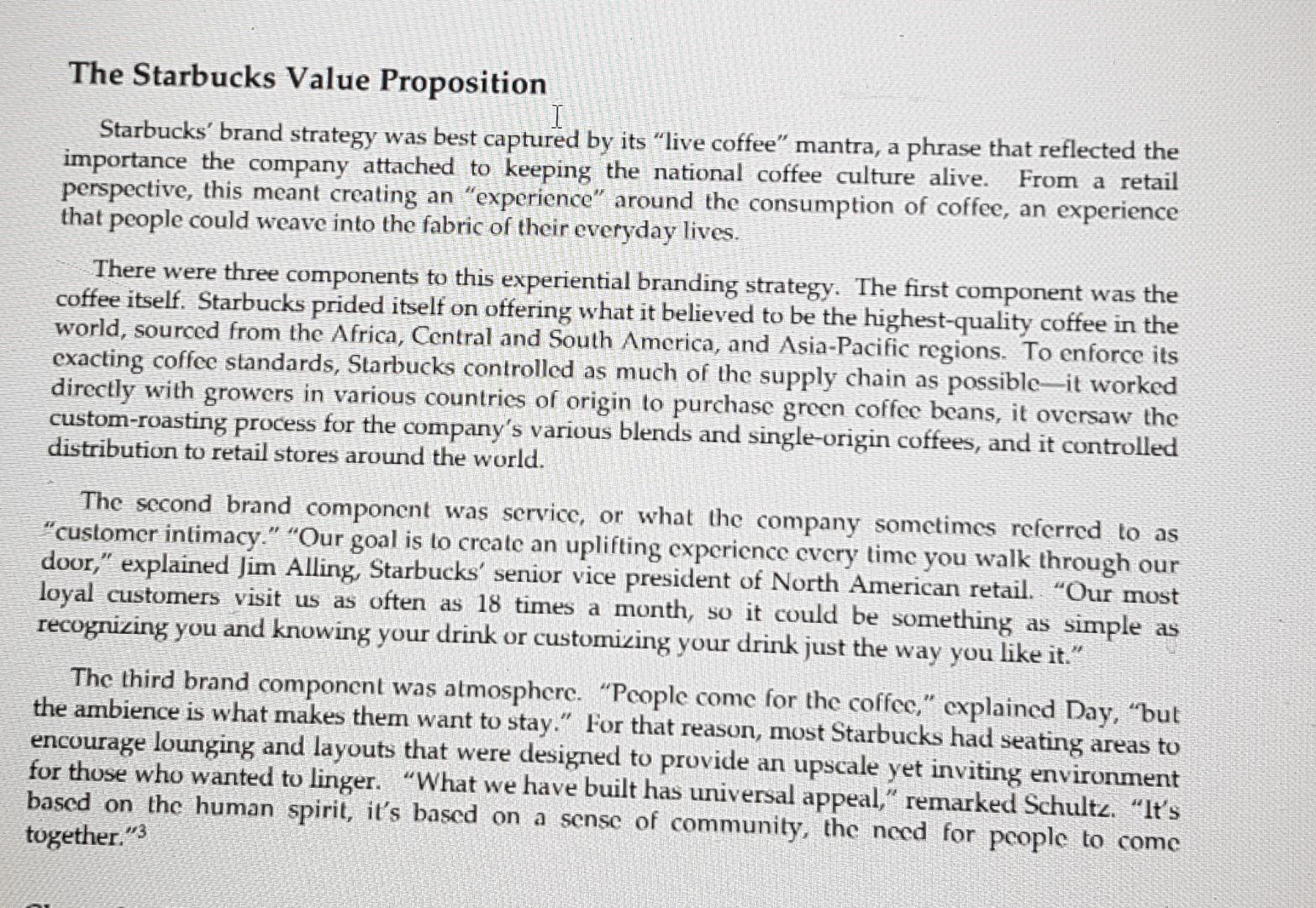 Marketing Summary the Starbucks Value proposition