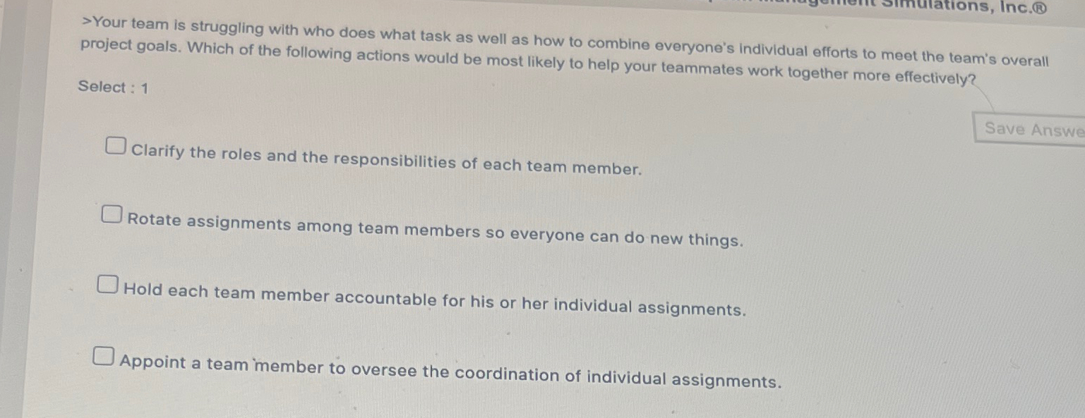 Solved Rotate assignments among team members so everyone can | Chegg.com