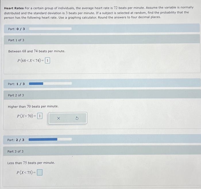 Solved Heart Rates For a certain group of individuals, the | Chegg.com