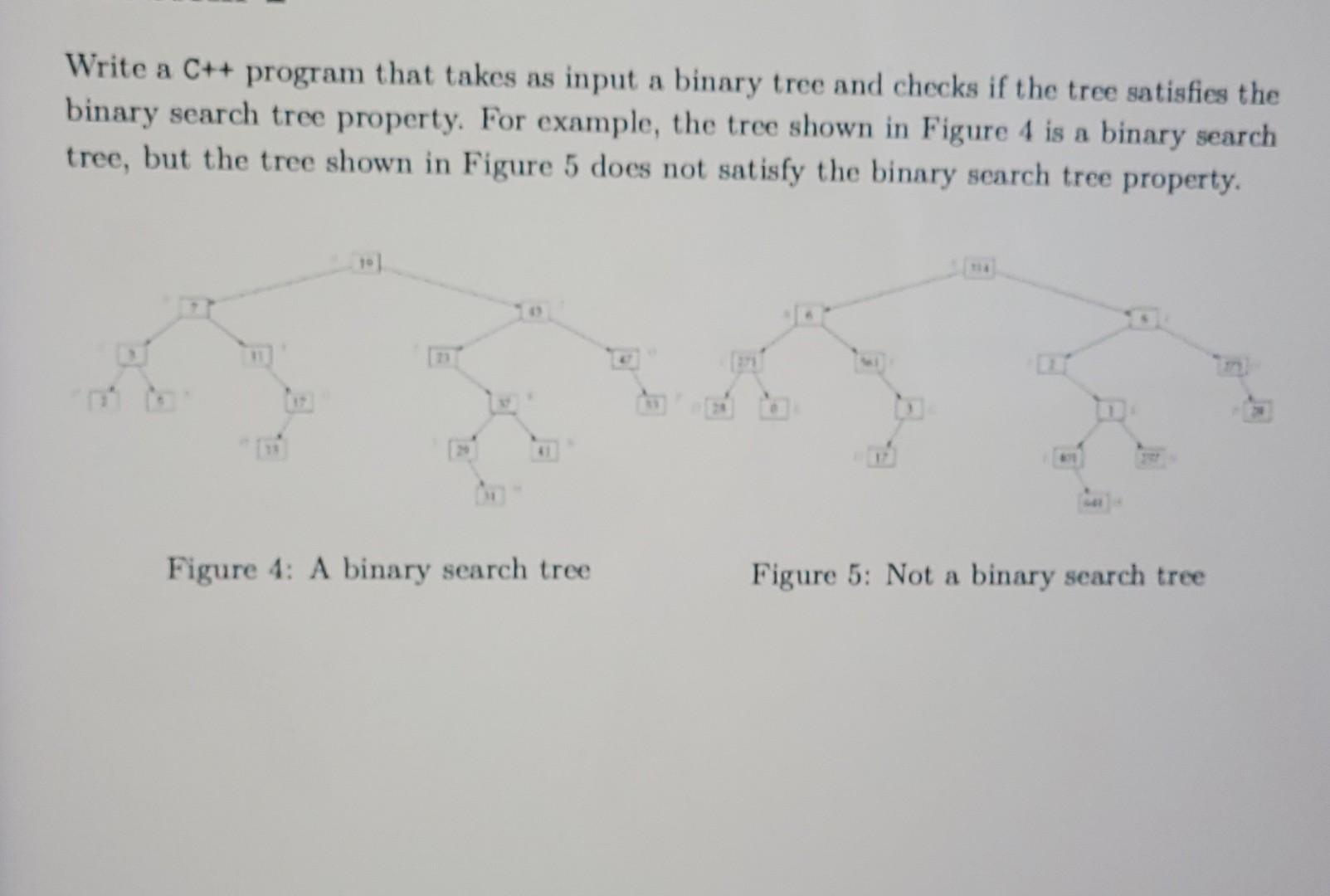 Write a C++ program that takes as input a binary tree | Chegg.com