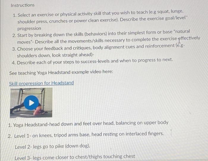 Solved Instructions 1. Select An Exercise Or Physical | Chegg.com