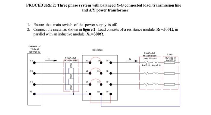 Solved PROCEDURE 2: Three phase system with balanced Y-G | Chegg.com