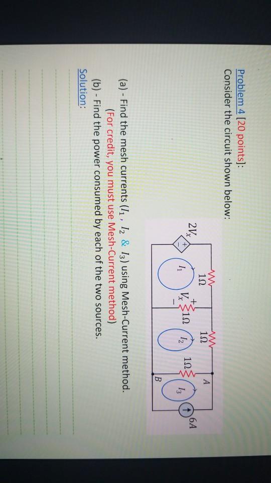 Solved Problem 4 [20 points]: Consider the circuit shown | Chegg.com