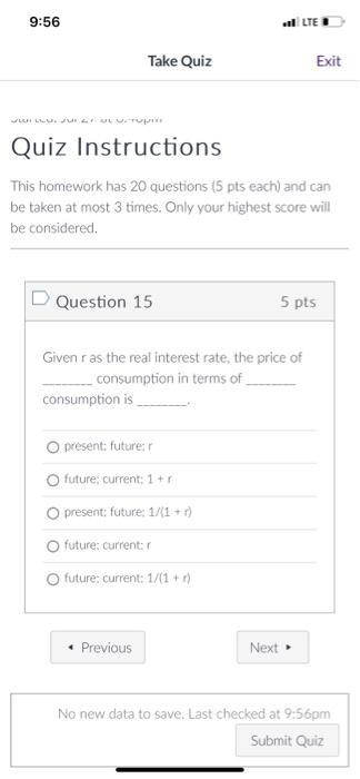 Solved Quiz Instructions This homework has 20 questions (5 | Chegg.com