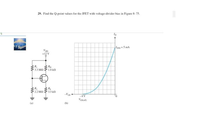 Solved 29 Find The Q Point Values For The Jfet With 3200