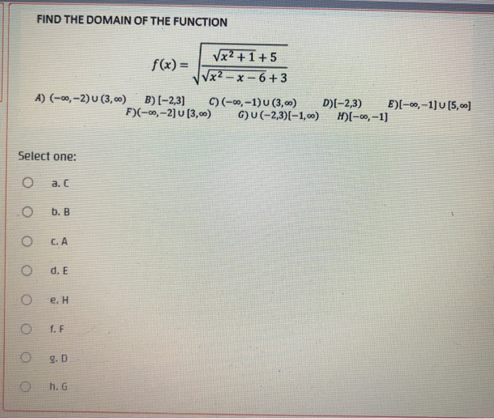 Solved Find The Domain Of The Function Vx2 1 5 F X Vx Chegg Com