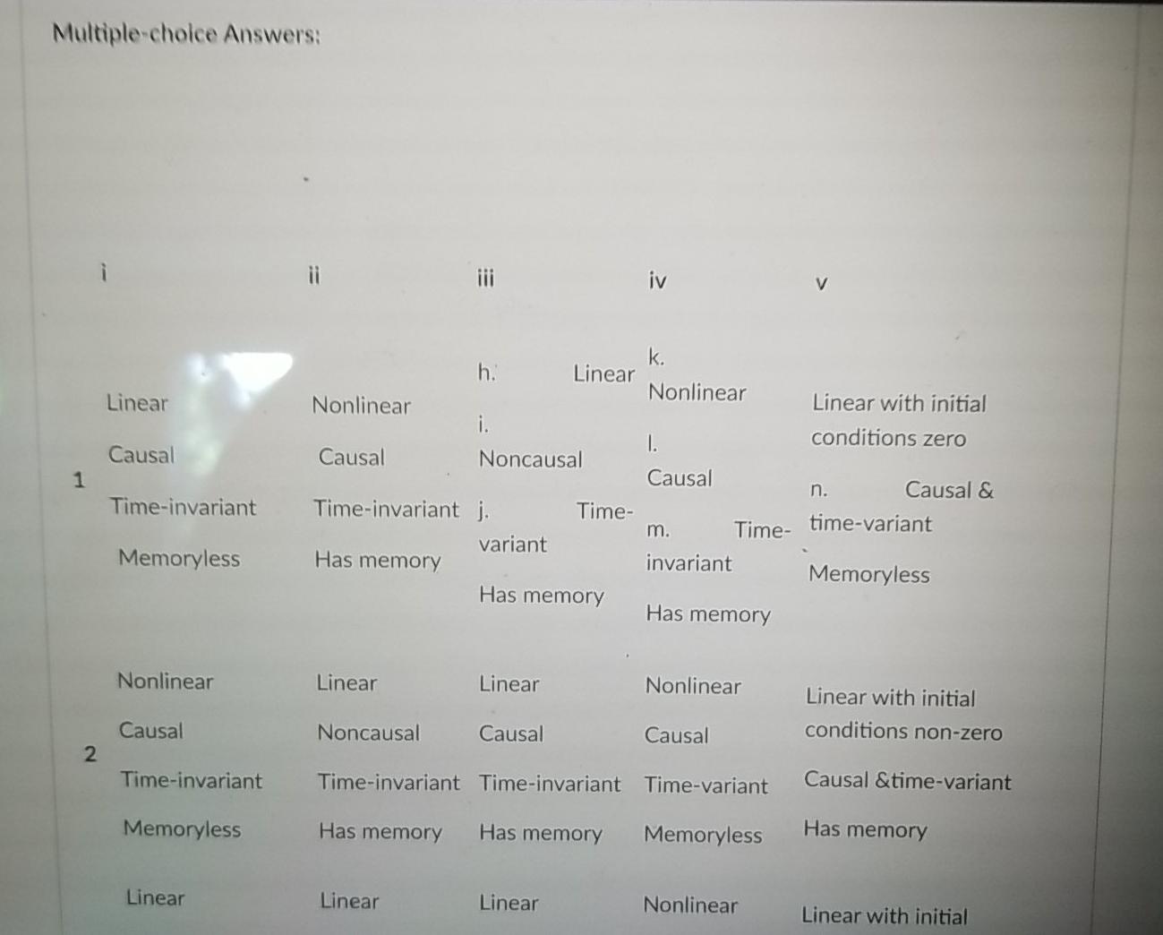 Solved Question #3 (3 Marks) Determine whether the systems | Chegg.com