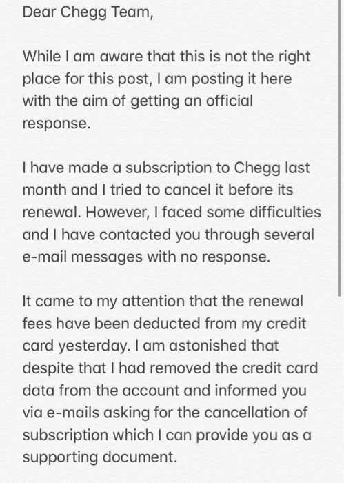 Dear Chegg Team While I Am Aware That This Is Not Chegg Com