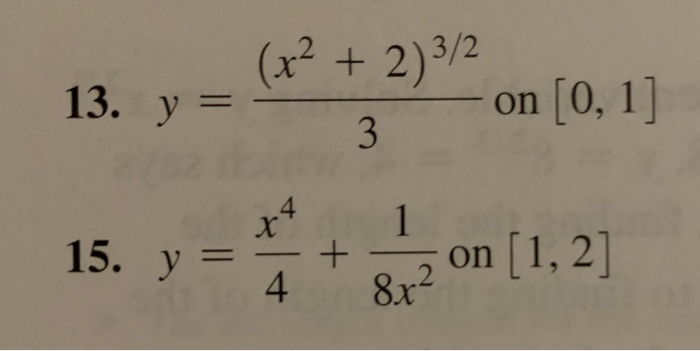 Solved Find the arc length of the following curves on the | Chegg.com