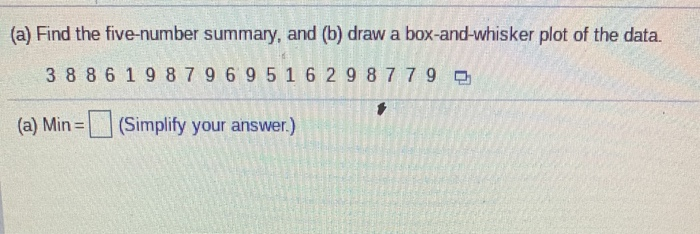 Solved (a) Find the five-number summary, and (b) draw a | Chegg.com