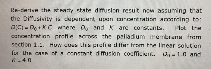 Solved Re-derive the steady state diffusion result now | Chegg.com