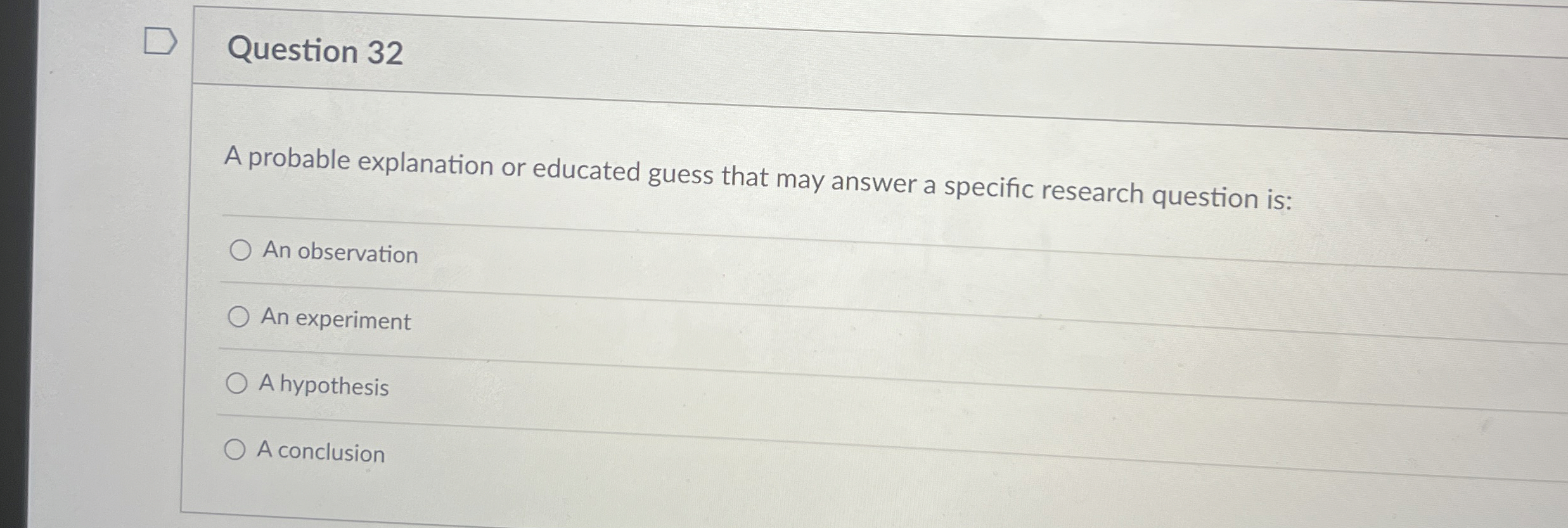 Solved Question 32A probable explanation or educated guess Chegg com