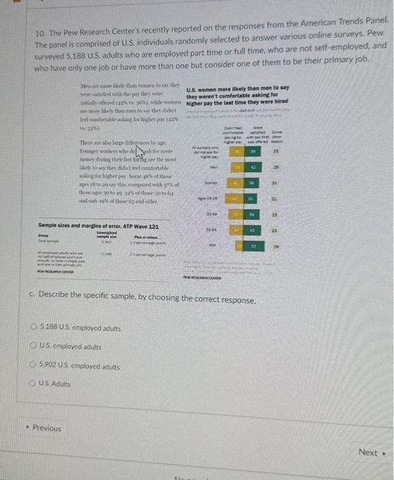 10. The Pew Research Center's Recently Reported On | Chegg.com