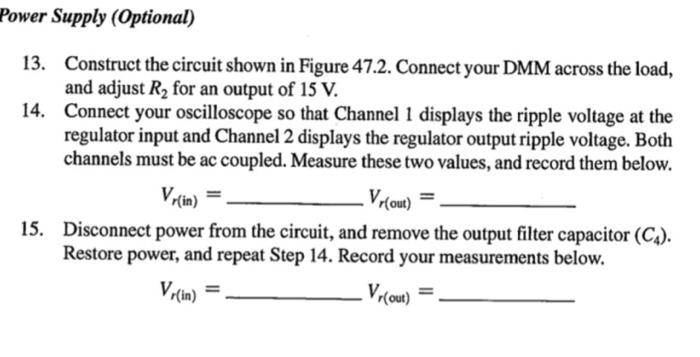 Solved 1. Construct the circuit shown in Figure 47.1. | Chegg.com