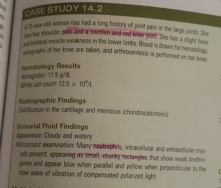 Solved hod eu- CASE STUDY 14.2 Be A 75-year-old woman has | Chegg.com