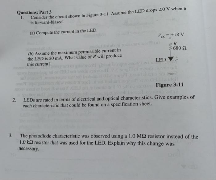 Solved Questions: Part 3 1. Consider the circuit shown in | Chegg.com