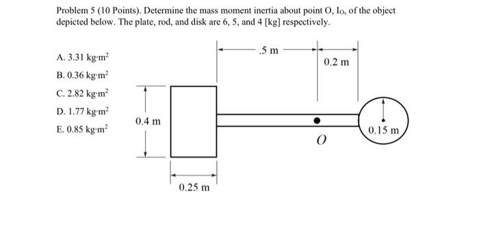 Solved Problem 5 (10 Points). Determine the mass moment | Chegg.com