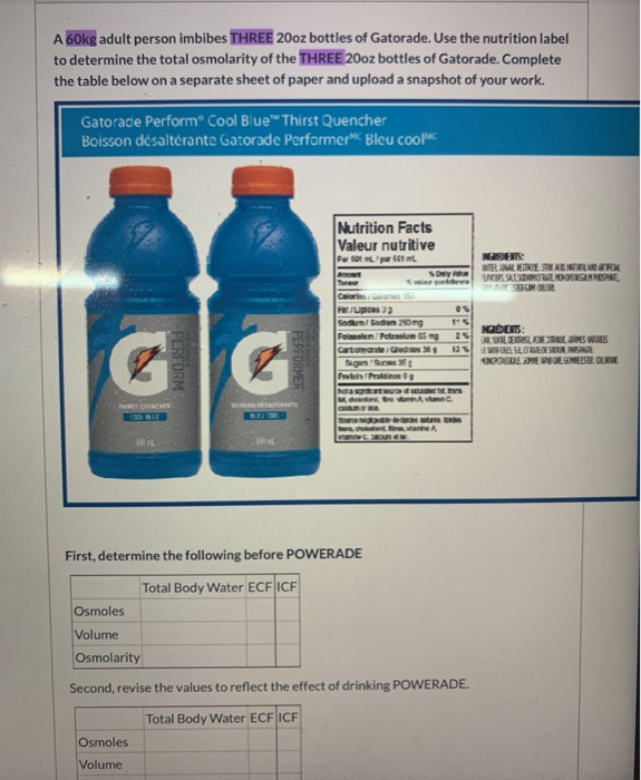 Gatorade Nutrition Facts 20 Oz Bios Pics