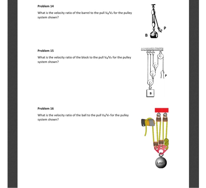 Solved Problem 14 What is the velocity ratio of the barrel