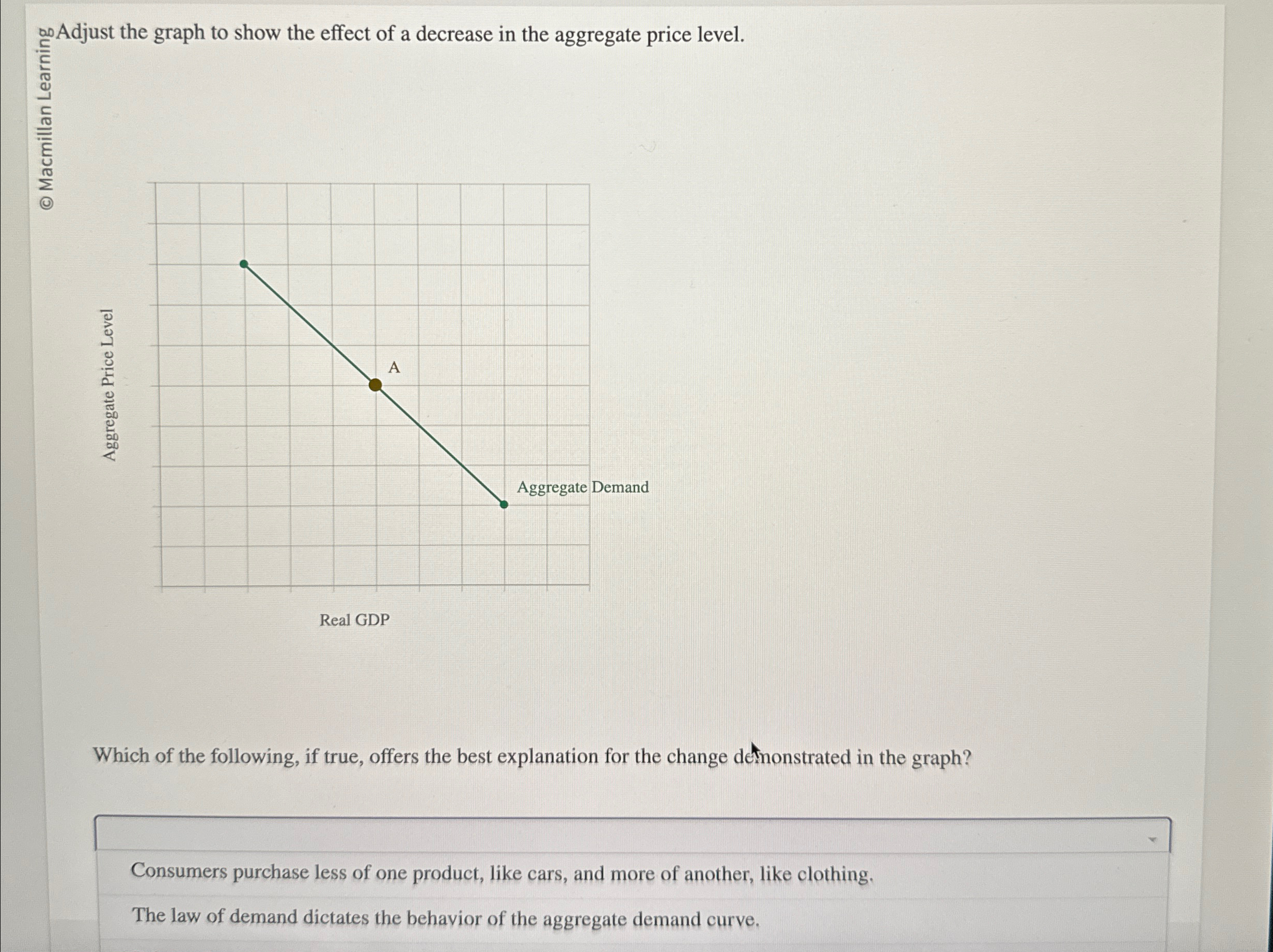 Solved @∼ ﻿Adjust the graph to show the effect of a decrease | Chegg.com