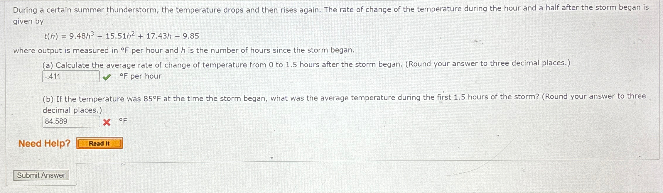 Solved During a certain summer thunderstorm, the temperature | Chegg.com