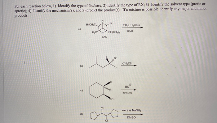 Solved For each reaction below, 1) Identify the type of | Chegg.com