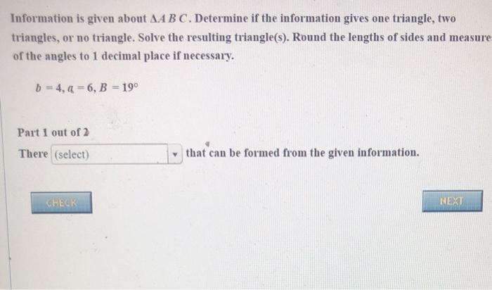 Solved Information is given about A.ABC. Determine if the | Chegg.com