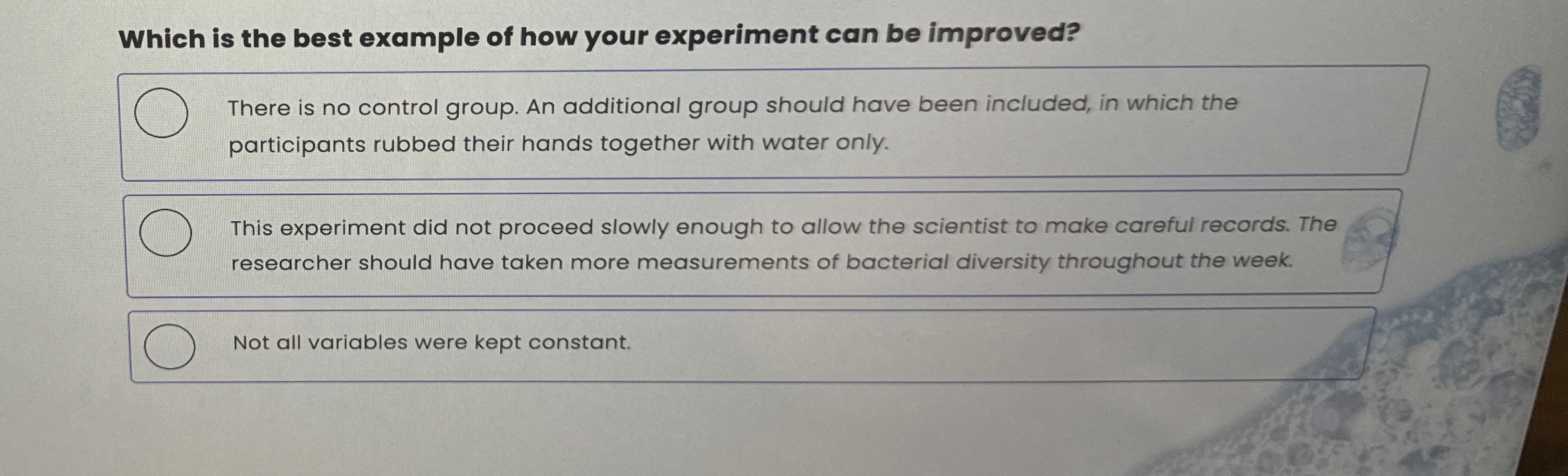 Solved Which is the best example of how your experiment can | Chegg.com
