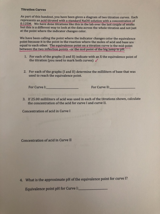 Solved Titration Curves As part of this handout, you have