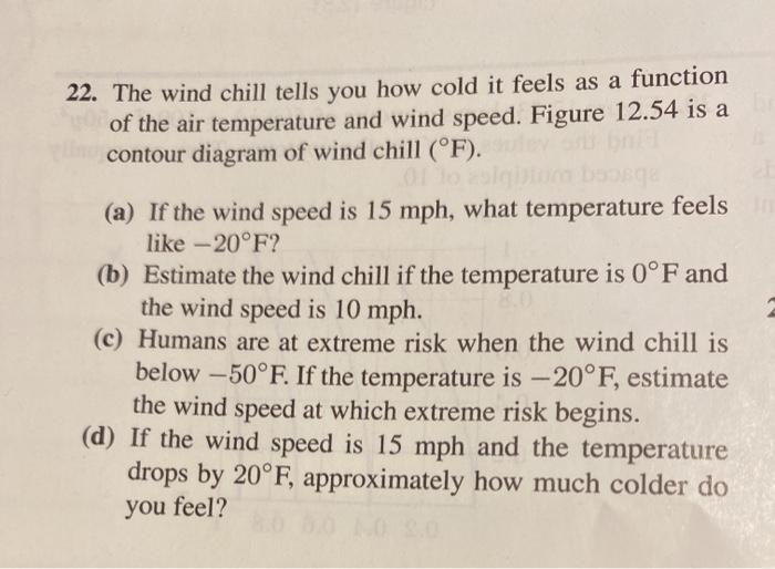 Solved 22. The wind chill tells you how cold it feels as a | Chegg.com