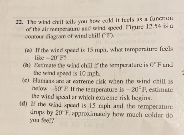 Solved 22. The Wind Chill Tells You How Cold It Feels As A | Chegg.com