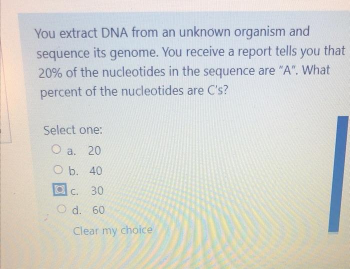 Solved You extract DNA from an unknown organism and sequence | Chegg.com