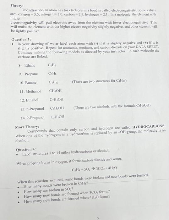 experiment 11 molecular models answers