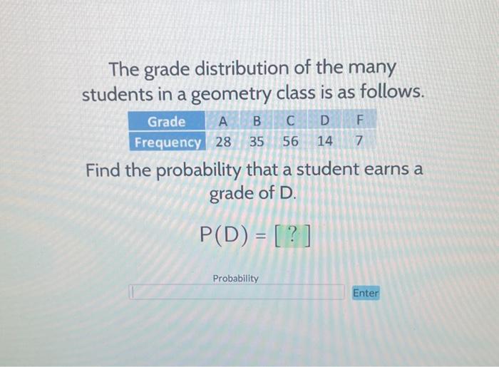 Solved The grade distribution of the many students in a | Chegg.com