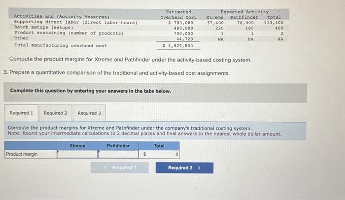 Solved Compute The Product Margins For Xtreme And Pa 3186