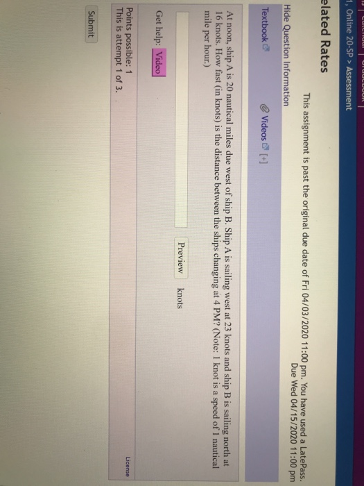 Solved This assignment is past the original due date of Fri | Chegg.com