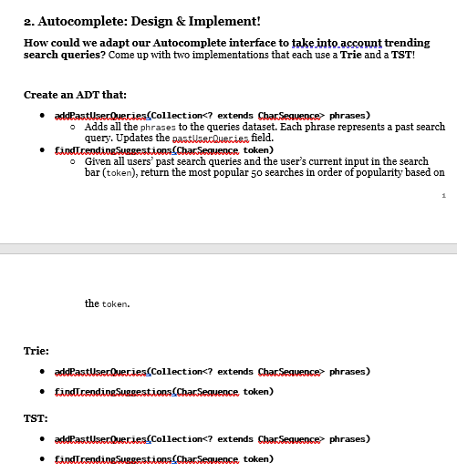 Solved Autocomplete: Design & Implement!How could we adapt | Chegg.com